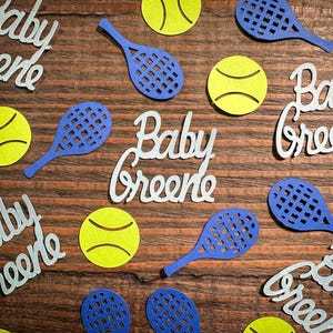Personalisierte Tennis-Babyparty Confetti