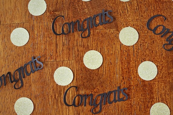 Black and Gold Congratulations Confetti