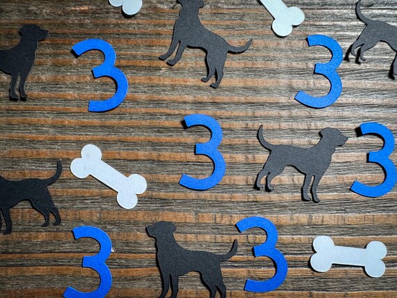 Personalized Age Dog Party Confetti – Custom Number Confetti for Kids’ Birthdays, Dog Birthdays & Gotcha Days