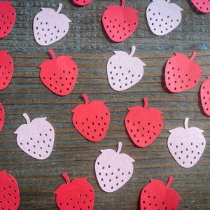 Pink and Red Strawberry Birthday Party Confetti