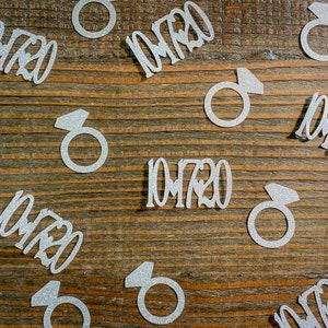 Silver Personalized Wedding Date Confetti