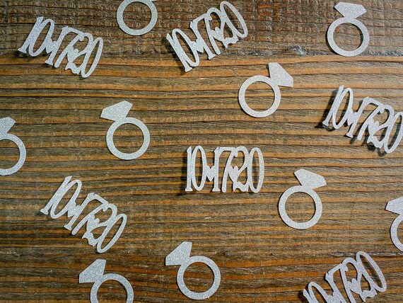 Silver Personalized Wedding Date Confetti