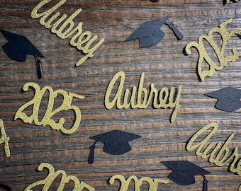 Personalized Gold 2025 Graduation Confetti