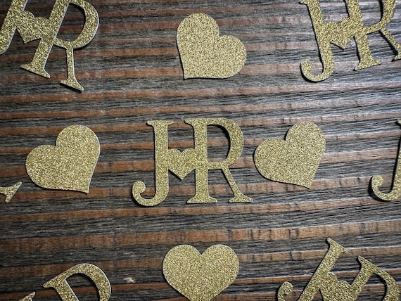 Gold Personalized Initial Wedding, Bridal Shower, Engagement, and Anniversary Party Confetti