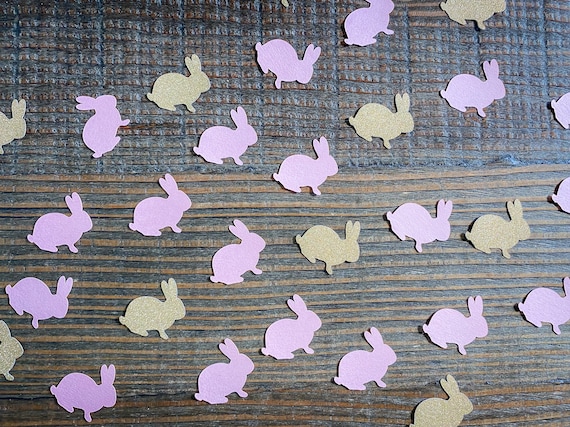 Pink and Gold Bunny Confetti