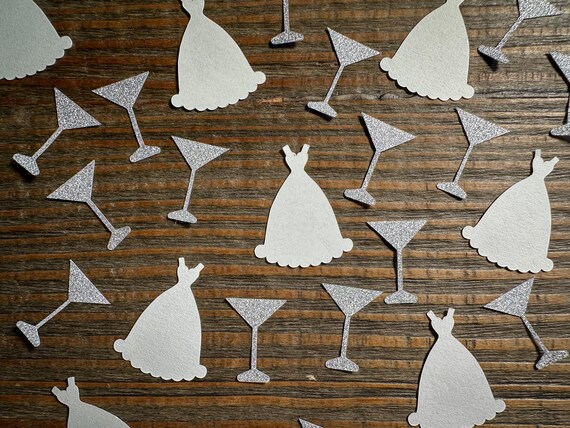 Martini Glass and Wedding Dress Bachelorette Party Confetti