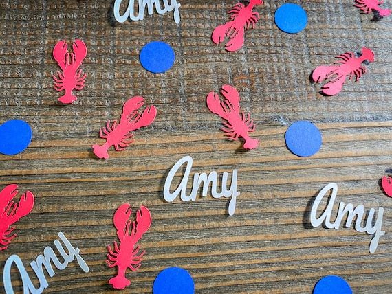 Personalized Lobster Confetti,  Red, White, and Blue