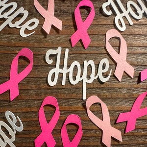 Breast Cancer Awareness Confetti: Pink Ribbon & Hope - 100 Pieces