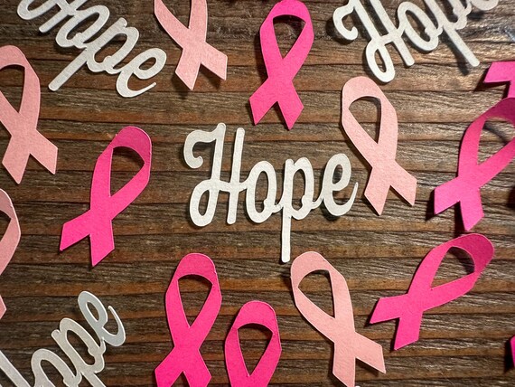 Breast Cancer Awareness Confetti: Pink Ribbon & Hope - 100 Pieces