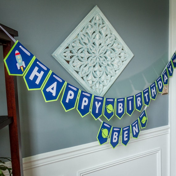 Space Party Birthday Banner