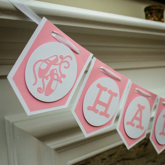 Ballet Birthday Banner – Pink Ballerina Party Decoration with 3D Details