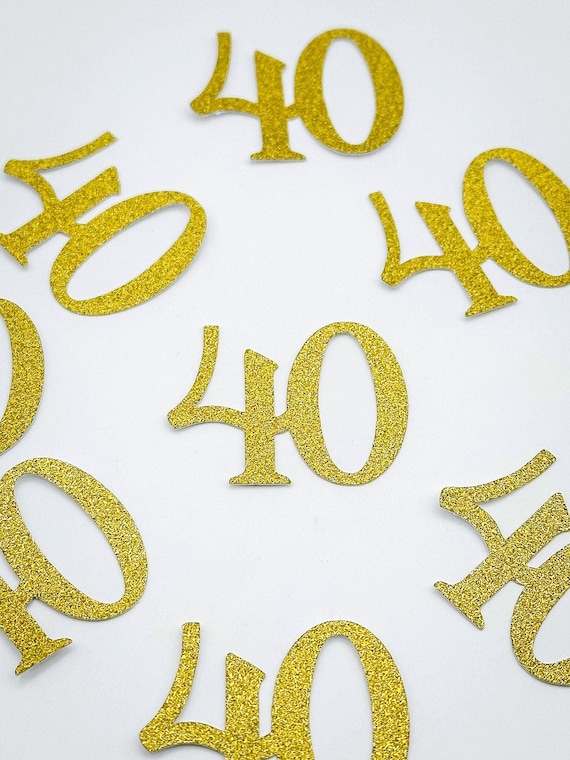 Number 40 Glitter Confetti – 40th Birthday or Anniversary