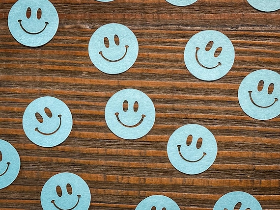 Blue Smiley Face One Happy Dude Birthday Party Confetti