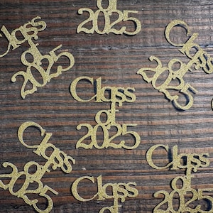 Gold Class of 2025 Graduation Confetti