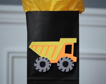 Yellow and Black Construction Party Favor Bag