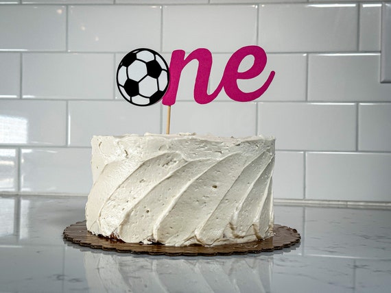 Soccer First Birthday Smash Cake One Cake Topper