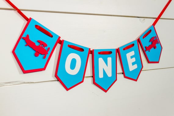 Airplane Birthday Highchair Age Banner