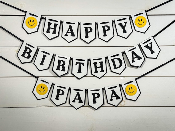 Personalized Smiley Face Happy Dude Birthday Banner