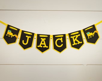 Yellow and Black Construction Name Banner