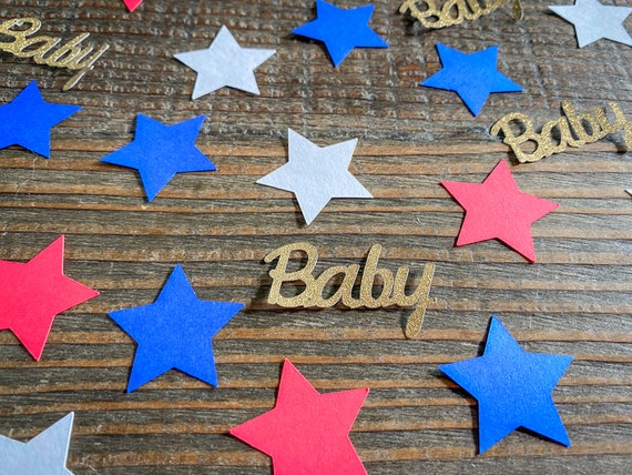 Red White and Blue Little Firecracker Baby Shower Confetti