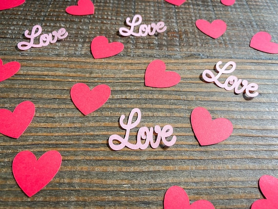 Red Heart and Pink Love Confetti