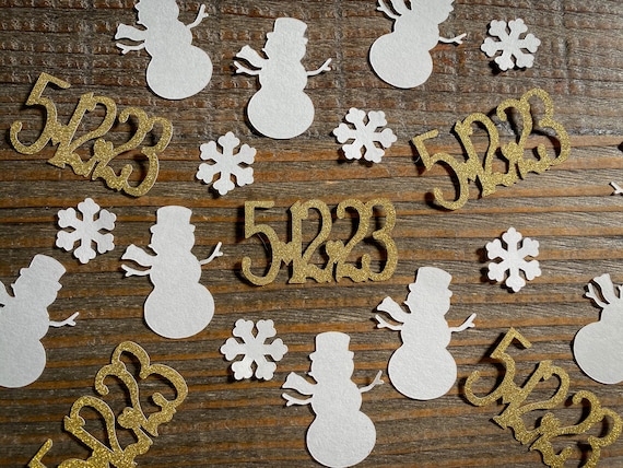 Personalized Date Winter Wedding Engagement Party Confetti