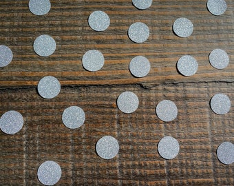 Confeti circular plateado brillante