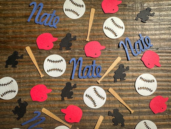 Personalized Baseball Catcher Birthday Party Confetti