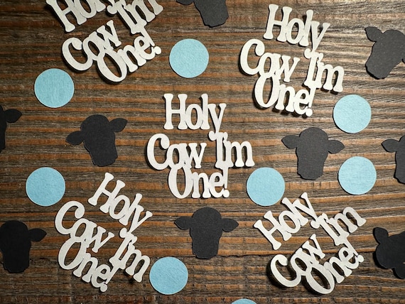 Holy Cow I’m One Confetti – Farm Birthday Table Scatter for First Birthday Parties