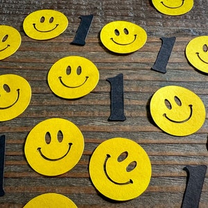 Smiley-Gesicht und Number One Happy Dude Party Confetti