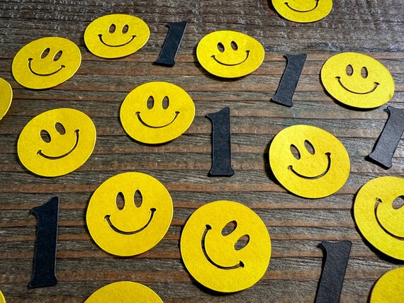 Smiley Face and Number One Happy Dude Party Confetti