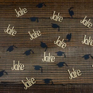 Black and Gold Personalized Graduation Confetti