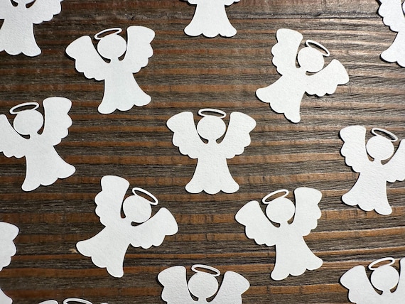 White Angel Confetti – 100 Pieces | Baptism, First Communion, Confirmation, or Christmas Decor