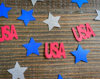 Red White and Blue Patriotic 4th of July Military Party Confetti