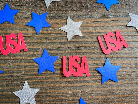 Red White and Blue Patriotic 4th of July Military Party Confetti