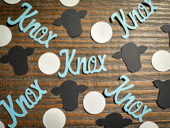 Personalized Name Cow Confetti – Custom Farm Theme Table Scatter for Birthdays & Baby Showers