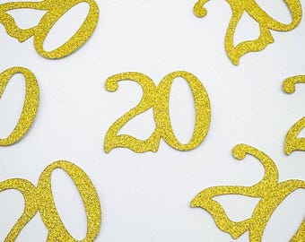 20th Birthday Confetti, Number 20 Party Decorations, 20 Birthday Table Decor, 20th Birthday Party, Birthday Table Scatter