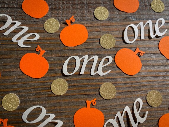 Pumpkin First Birthday Party Confetti