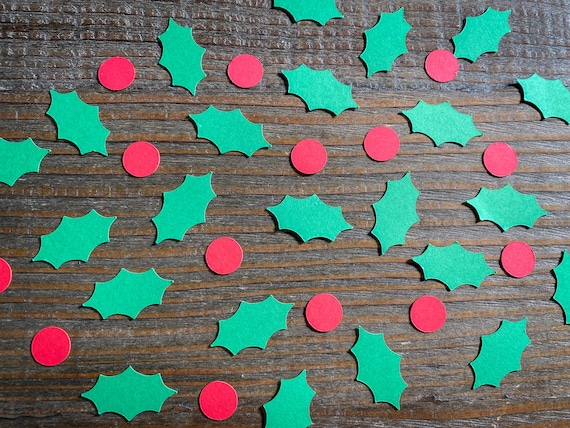 Holly Leave and Berry Holiday Party Confetti