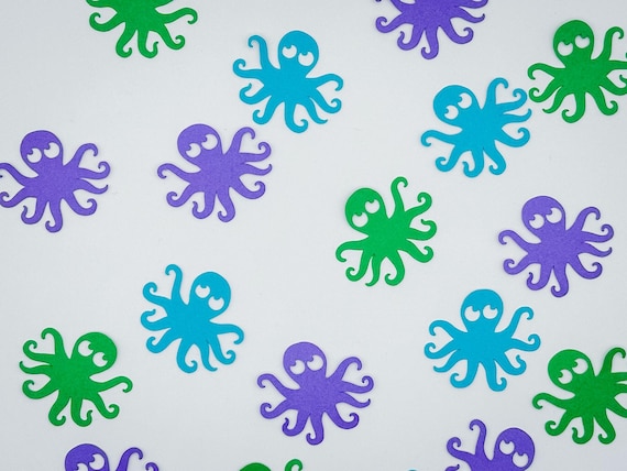 Octopus Confetti, Under the Sea Decor, Ocean Theme Birthday, Baby Shower Table Scatter