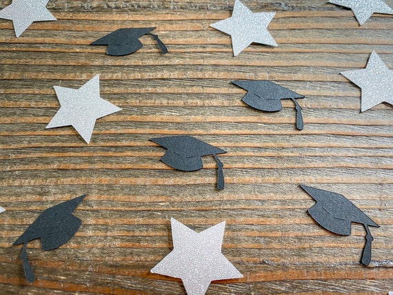 Graduation Confetti with Silver Stars