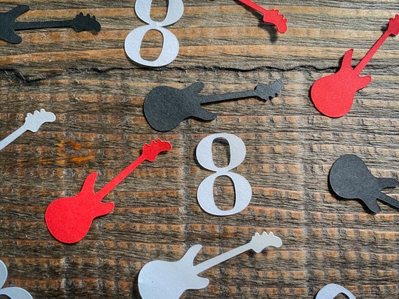 Personalized Age Guitar Party Confetti