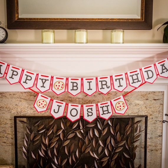 Pizza Party Birthday Banner