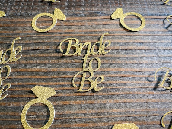 Gold Glitter Bride to Be Bridal Shower Confetti. Engagement Party Confetti.