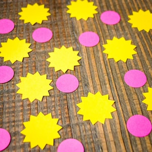 Pink and Yellow You Are My Sunshine Party Confetti