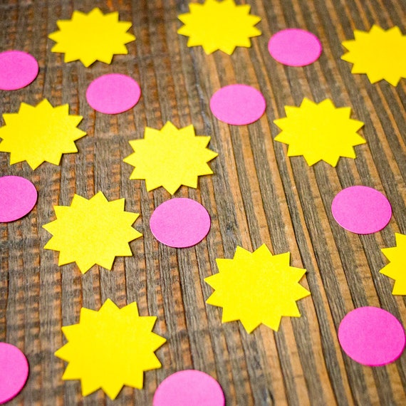 Pink and Yellow You Are My Sunshine Party Confetti