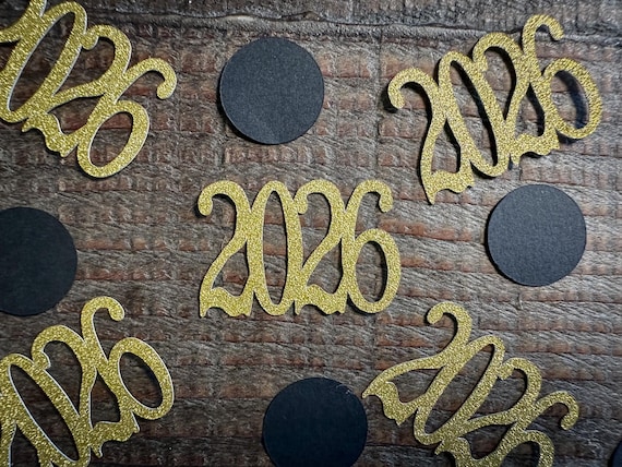 Gold Glitter 2026 Graduation Party New Years Eve Confetti