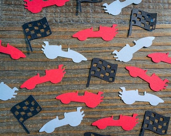 Red, White, and Black Race Car Birthday Party Confetti