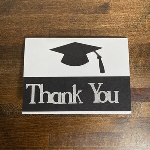 Black and Silver Graduation Thank You Card Set