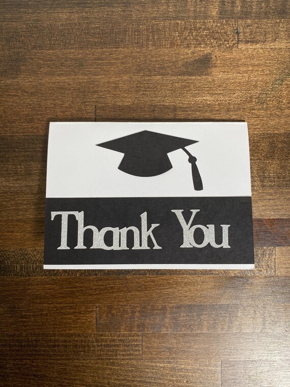 Black and Silver Graduation Thank You Card Set